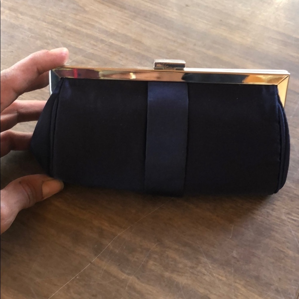 METAPHOR Royal Blue Snap Top Clutch NWOT - Picture 5 of 6